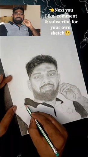 From a rough outline to a realistic portrait 🔥 || #shorts #sketch #art #challenge