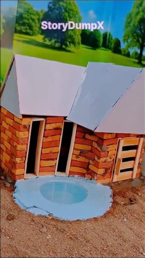 Mini Brick House with Hidden Water Hole💧| Satisfying Build Surprise! #shots #usaviralvideoshort🇺🇸