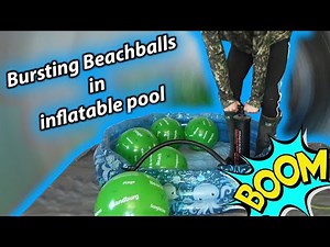 Pop inflatable - Epic Pop! Bursting Beach Balls in an Empty Inflatable Pool 🎈💥