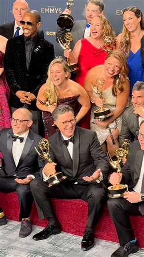 #StephenColbert and the 'Late Show' team celebrate their #Emmy win | Access