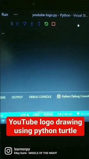 YouTube logo drawing using Python Turtle | Python Turtle Coding Video | Learnonpy | ‪@YouTube‬