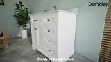 DEERVALLEY 36 in. Single Sink Freestanding White Wood Bath Vanity with White Engineered Marble Top and Backsplash Assembled DV-1BV0155W
