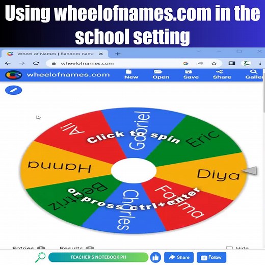 Using Wheel of Names in Virtual Learning