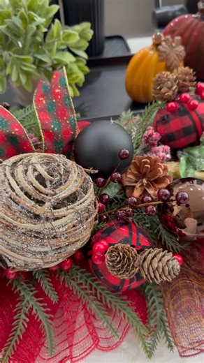 6’ Rustic Christmas Garland I crafted a distinctive blend of colors, featuring black, brown, red, deer horns, bells, and wicker balls, along with lights. | Elaine’s Seasonal Favorites | Facebook