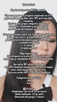 AUDICIONES ABIERTAS🔥K-pop Girl Group Project #kpop