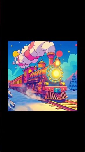 Winter train with train whistle sounds ❄️ 🚂