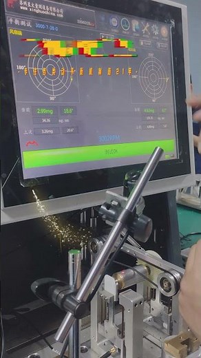 Dynamic balancing test of brushless rotor with impellers - Zero Dynamic.