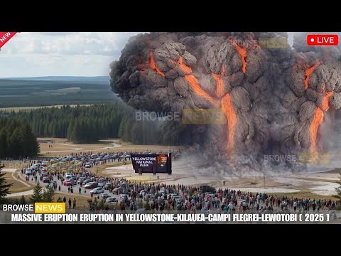 Massive Eruption in Yellowstonen! Horrific Moment of 4 Volcanoes Eruption Hit Park Hot Springs