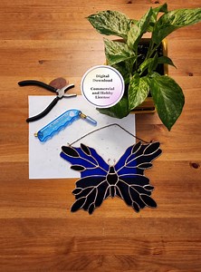 Butterfly Stained Glass Pattern (PDF, PNG, SVG Download) Commercial and Hobby License - Etsy