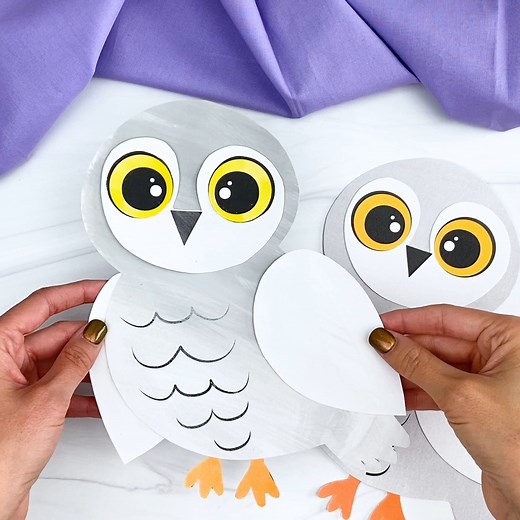 ❄️ Snowy Owl Cut & Paste Craft ✂️ Get the template on the blog | Simple Everyday Mom