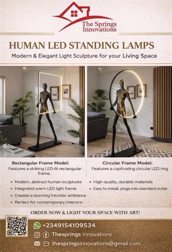 Art Meets Light ​Elevate your space with our Human Sculpture LED Lamp. This striking, floor-standing piece blends contemporary silhouette art with ambient glow, turning any corner into a gallery. ​Modern Aesthetic: Elegant, minimalist human form. ​Warm Ambiance: Energy-efficient LED soft-glow lighting. ​Statement Piece: Durable, high-quality craftsmanship. ​Illuminate your home with soul. #standinglamps #viraltiktok #trending #fypシ #tikfollowers