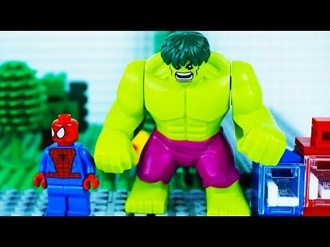 Hulk and Spiderman Save the City | Lego Stop Motion | WildBrain Cartoons