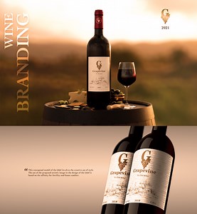 Grapevine | wine label | wine branding - Olga Vykhrystiuk