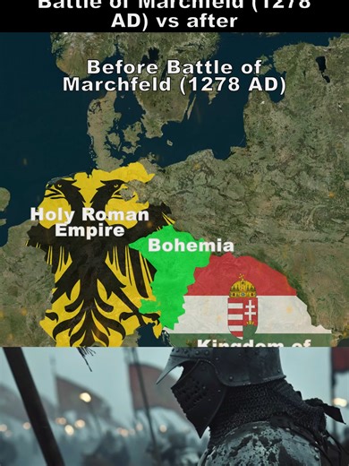 Bohemia vs Holy Roman Empire and Hungary before Battle of Marchfeld (1278 AD) vs after-2