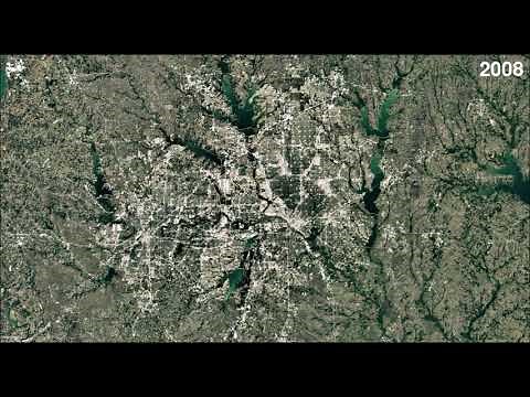 Urban growth of Dallas - Fort Worth Area - Timelapse