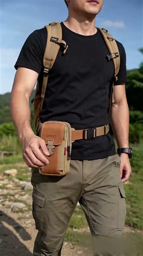 🔥 Bolso deportivo informal para hombre, ideal para actividades al aire libre y para llevar el móvil.