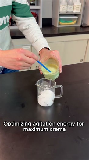 Testing matcha kinetics while modeling peak Q-zip performance. 🍵 #ChemistryTeachers #Matcha