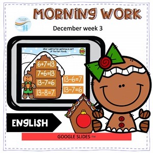 1st grade virtual morning work  Week 3 December Google Slides_English