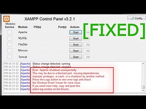 how to solve error apache shutdown unexpectedly | Abid Raheem