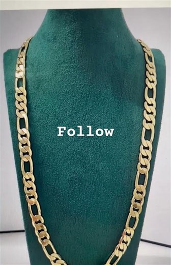 Birthday Gift 9ct Gold CP 10mm Figaro Chain 24Inch
