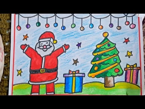 How To Draw Christmas Drawing Step By Step || Drawing for kids & beginners