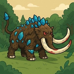 Crystal Mammoth – Fantasy 3D Print Figurine (Presupported)