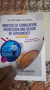 Analysis of Correlation, Regression and Design of Experiments - BSc Semester IV Telangana State