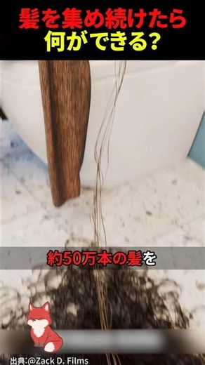㊗️80万回再生‼︎ シャワー中に抜ける髪、集めるとどうなる？