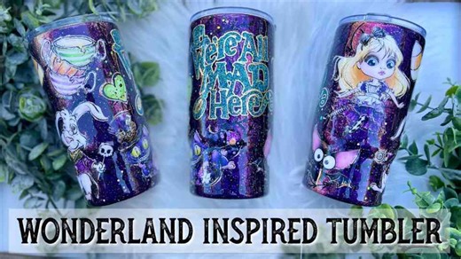 Peekaboo Glitter Tumbler Tutorial | Wonderland Inspired Design