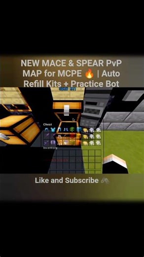 NEW MACE & SPEAR PvP MAP for MCPE 🔥 | Auto Refill Kits + Practice Bot #viral #trending #minecraft