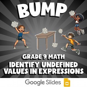 Identify Undefined Values in Expressions BUMP Math Game | No Prep Grade 9 Review