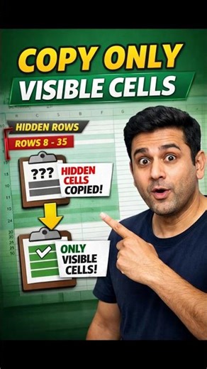 Excel Trick: Copy Visible Cells Only (Most People Don’t Know This)#shorts#ytshorts