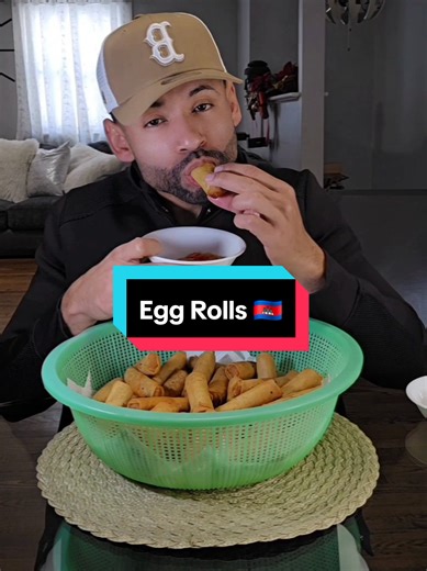 Mixing mustard and sriracha for Cambodian Queen egg rolls felt like a crime until the first bite. #cambodian #eggrolls #khmer #food #DominiCambodian