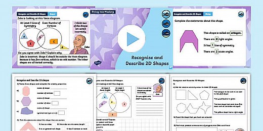 Year 3 Diving into Mastery: Step 7 Recognise and Describe 2D Shapes Teaching Pack