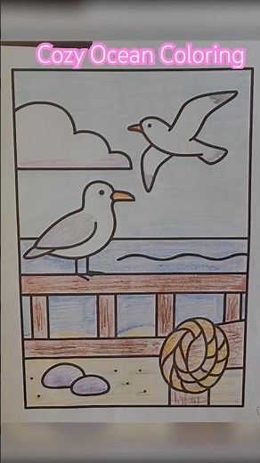 Relaxing Beach Coloring Page #coloringbookpages