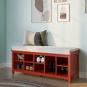 John Louis Home Wood Shoe Storage Bench