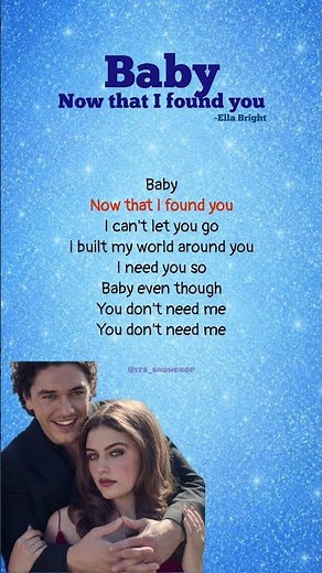Baby now that I found you - Ella bright (lyrics) #babynowthatifoundyou #ellabright #offcampus #trend