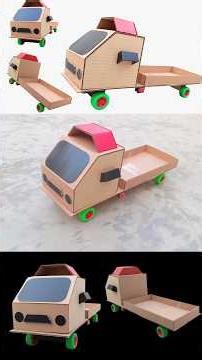 DC motor cardboard truck #diy #truck #shorts #toys #scienceproject #diyprojects #viral #dcmoter