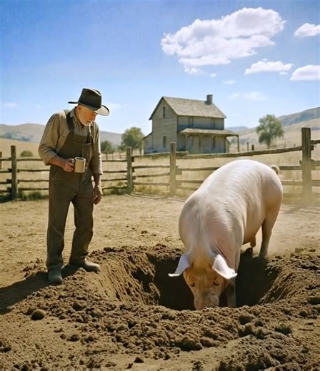 😨😲 For three days straight, my boar refused to stop digging in the same corner of the pen. It was as if he knew something was buried there. I laughed it off at first—until I discovered the chilling reason why… Every morning I’d find him scraping at the same spot, dirt flying behind him in determined bursts. I tried covering the hole, smoothing the ground, even distracting him with food. But each time, he returned, snorting and clawing at the earth like he was being called to it. The yard was c