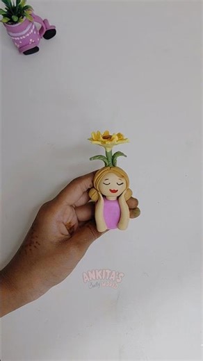 Easy Clay Doll Making Idea!💁‍♀️🌻#diy #shorts #foryou #doll #clay #explore