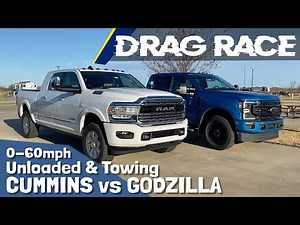 Ford 7.3L Godzilla vs Ram Cummins High Output - Fifth Wheel Acceleration Comparison