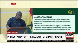 August 6 Helicopter Crash: “The investigation determined that the accident was caused by a sudden loss of altitude and lift due to downdraft.” - Investigation Team #ABCNewsGH #HelicopterCrash | ABC News GH
