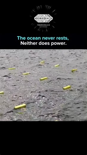 🌚 on Instagram: "The image showcases wave power generators, which are devices that convert the constant motion of ocean swells into electricity. These systems are often called point absorbers or buoys and are anchored to the seabed. How They Work Mechanism: The devices use a floating buoy connected to a system that moves up and down with the waves. Conversion: This vertical motion is converted into a rotation or relative motion using internal mechanical or hydraulic systems, which then drives a