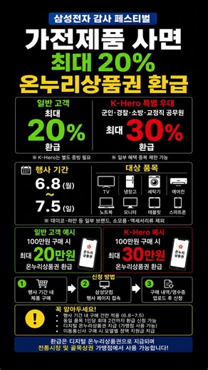 #삼성전자 #온누리상품권 가전 사면 최대 30만원 환급! 지금 꼭 확인하세요＃온누리삼품권환급#삼성전자감사페스티벌#삼성가전#가전제품#TV#삼성스토어#삼성닷컴