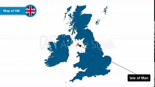 Isle of Man Map Video, UK map, Political Map of United Kingdom, with all states, national flag and borders, travel, education, geography, and global studies.