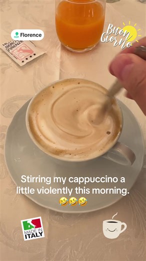 Stirring like my life depends on it. #Italy #coffee #travel #coffeetime #Florence