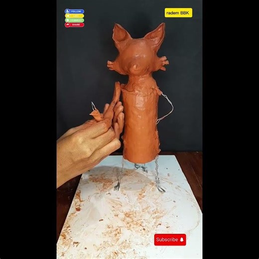 Shaping a Fox Character from Clay 🦊✨