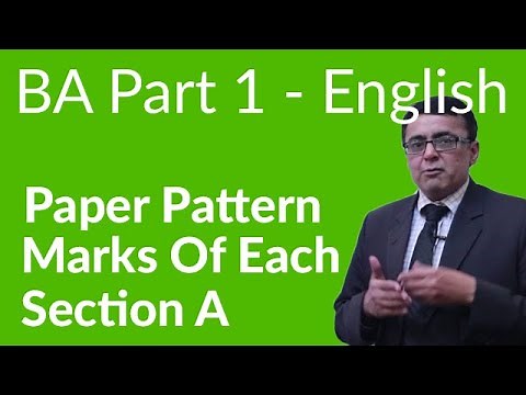 BA English Section A Part 1 - BA English Paper Pattern - BA English Part 1 Punjab University