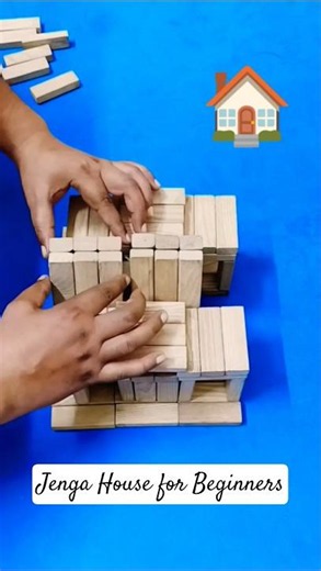 Jenga House for Beginners 🏠 Using 100 Blocks 🏠 #shorts #jenga #jengahouse