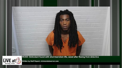 3.4K views · 12 reactions | Live at 5 (Tuesday, 7/1/25) - RCSO: Defendant found with short-barreled rifle, weed after fleeing from detective - Richmond County radio club makes contact with stations across U.S. | Richmond Observer | Facebook